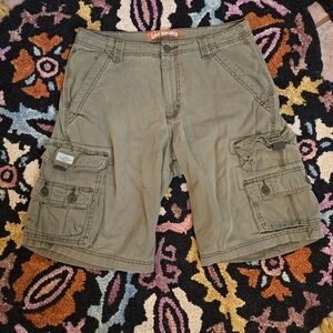 🔥🔥Y2K Lee Dungaree Men's Green Khaki Cargo Shorts🔥🔥Size 30